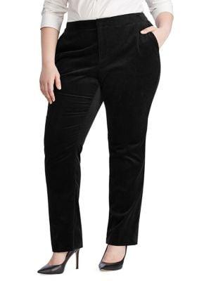 Lauren Ralph Lauren Plus Mid-rise Straight-leg Corduroy Pants