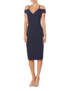 Laundry By Shelli Segal Ruched Cold-shoulder Sheath Dress