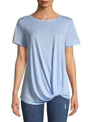Lord & Taylor Short-sleeve Twist-front Top