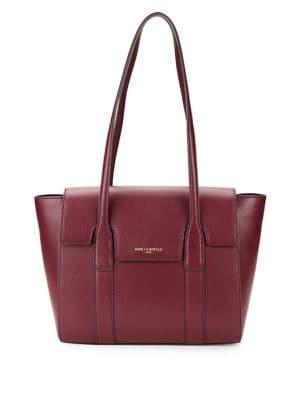 Karl Lagerfeld Paris Logo Leather Tote