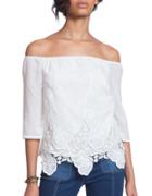 Plenty By Tracy Reese Off-the-shoulder Lace Top
