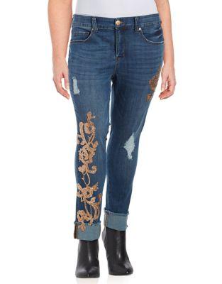 Melissa Mccarthy Seven7 Plus Sequin Applique Jeans