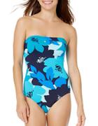 Anne Cole Bandeau Floral One-piece Swimsuit