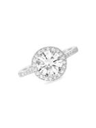 Lord & Taylor Sterling Silver & Crystal Engagement Solitaire Ring