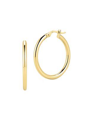 Roberto Coin 18k Yellow Gold Oval Hoop Earrings/1