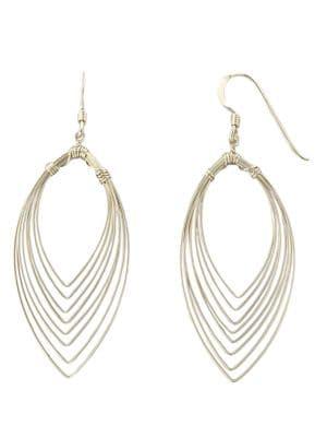 Lord & Taylor 18 Kt Goldplated Feather Style Drop Earrings