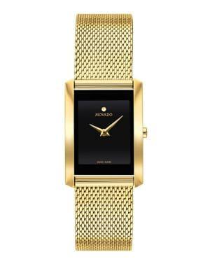 Movado La Nouvelle Goldtone Rectangular Mesh Watch