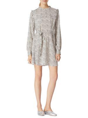 Avec Les Filles Ruffle-yoke Dotted Mini Dress