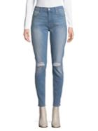 7 For All Mankind High-waist Distressed Skinny Jeans
