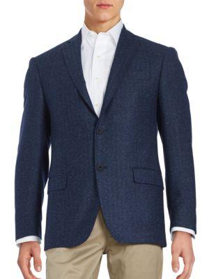 Michael Kors Herringbone 2-button Wool-blend Jacket