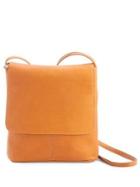 Royce New York Flapover Leather Crossbody Bag