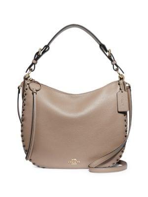 Coach Convertible Leather Crossbody Hobo Bag