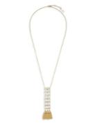 Sole Society Faux Pearl, Dyed Quartz And Crystal Ladder Pendant Necklace