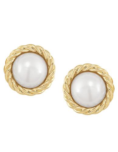 Carolee Manhattan Medley Round Pearl Button Earrings