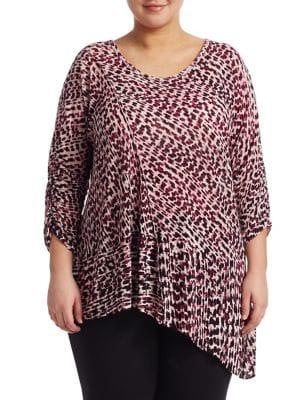 Nic+zoe Plus Ophelia Linen-blend Top