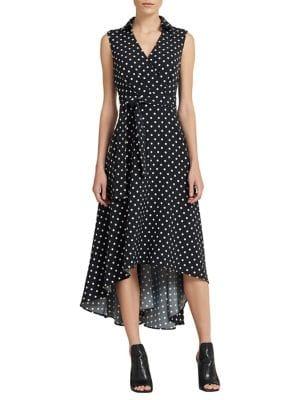 Donna Karan Polka Dot High-low A-line Dress