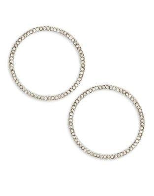 Design Lab Crystal Pave Hoop Earrings