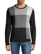 Black Brown Marled Colorblocked Sweater