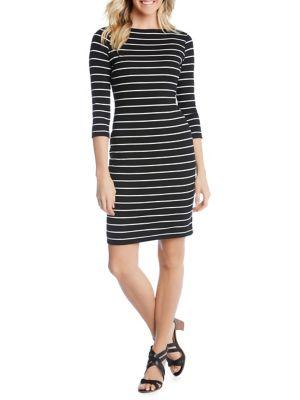 Karen Kane Quarter-sleeve Striped Sheath Dress