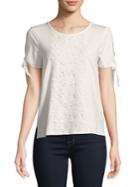 Ivanka Trump Floral Embroidered Lace Tee