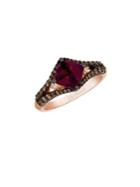 Le Vian Raspberry Rhodolite, Vanilla Diamonds, Chocolate Diamonds And 14k Strawberry Gold Ring