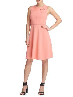 Donna Karan Pleated Fit-and-flare Dress