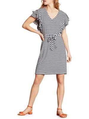 Brooks Brothers Red Fleece Striped A-line Dress