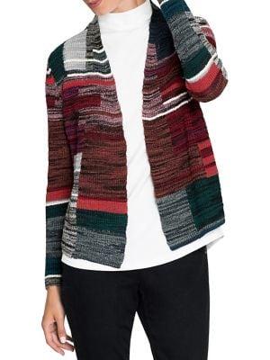 Nic+zoe Petite Total Eclipse Mixed Knit Cardigan