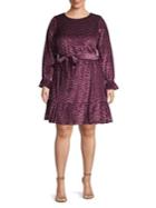 Michael Michael Kors Plus Smocked Tie Velvet Dress