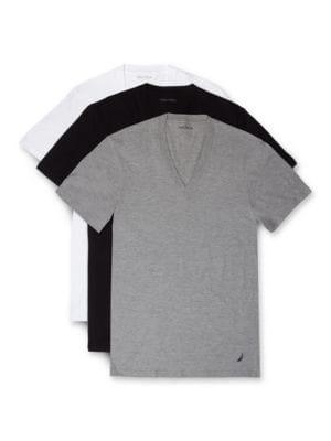 Nautica Three-pack Cotton V-neck Tees