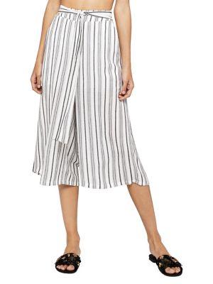 Bcbgeneration Striped Tie-front Gaucho Pants