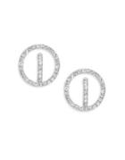 Jessica Simpson Crystal Pave Open Circle Hoop Stud Earrings