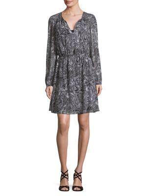 Michael Michael Kors Printed Long-sleeve Dress