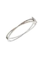 Givenchy Silvertone Pave Crossover Bracelet