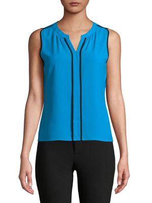 Calvin Klein Petite Splitneck Frame Top