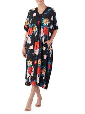 Ellen Tracy Floral Long Caftan