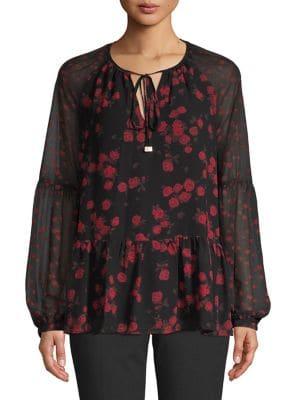 Michael Michael Kors Floral Tie-front Top