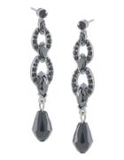 Carolee Jet Black Crystal Triple-drop Earrings