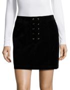 Design Lab Lord & Taylor Corduroy Lace Up Mini Skirt