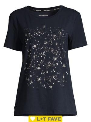 Karl Lagerfeld Paris Embellished Short-sleeve Tee