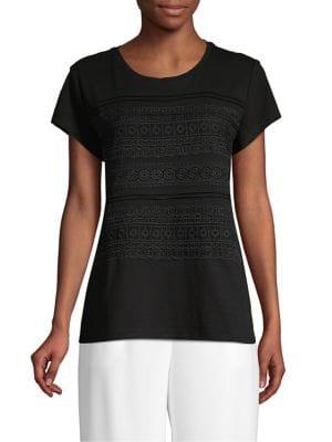 Karl Lagerfeld Paris Lace-trim Knit Top