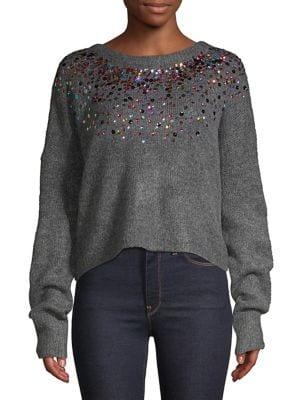 Design Lab Embellished Long Sleeve Sweater
