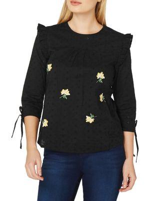 Dorothy Perkins Embroidered Frill Blouse