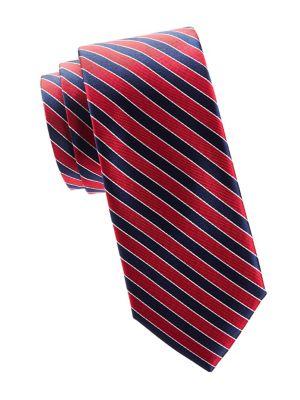 Black Brown Silk Striped Slim Tie