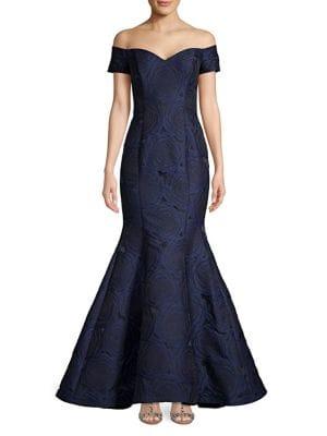 Nicole Bakti Jacquard Mermaid Gown