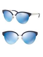 Michael Kors 56mm Almafi Flash-lens Clubmaster Sunglasses