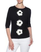 Magaschoni Furry Floral Cashmere Top