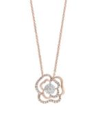 Effy Pave Rose Diamond, 14k White Gold And 14k Rose Gold Pendant Necklace