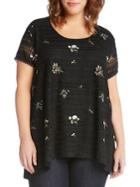 Karen Kane Plus Embroidered Lace Top