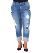 Melissa Mccarthy Seven7 Plus Hi-cuff Slim-fit Jeans